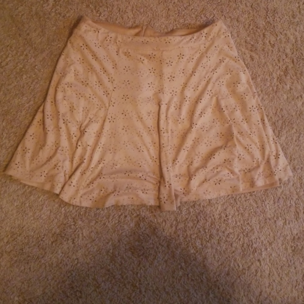 Suede cutout skirt